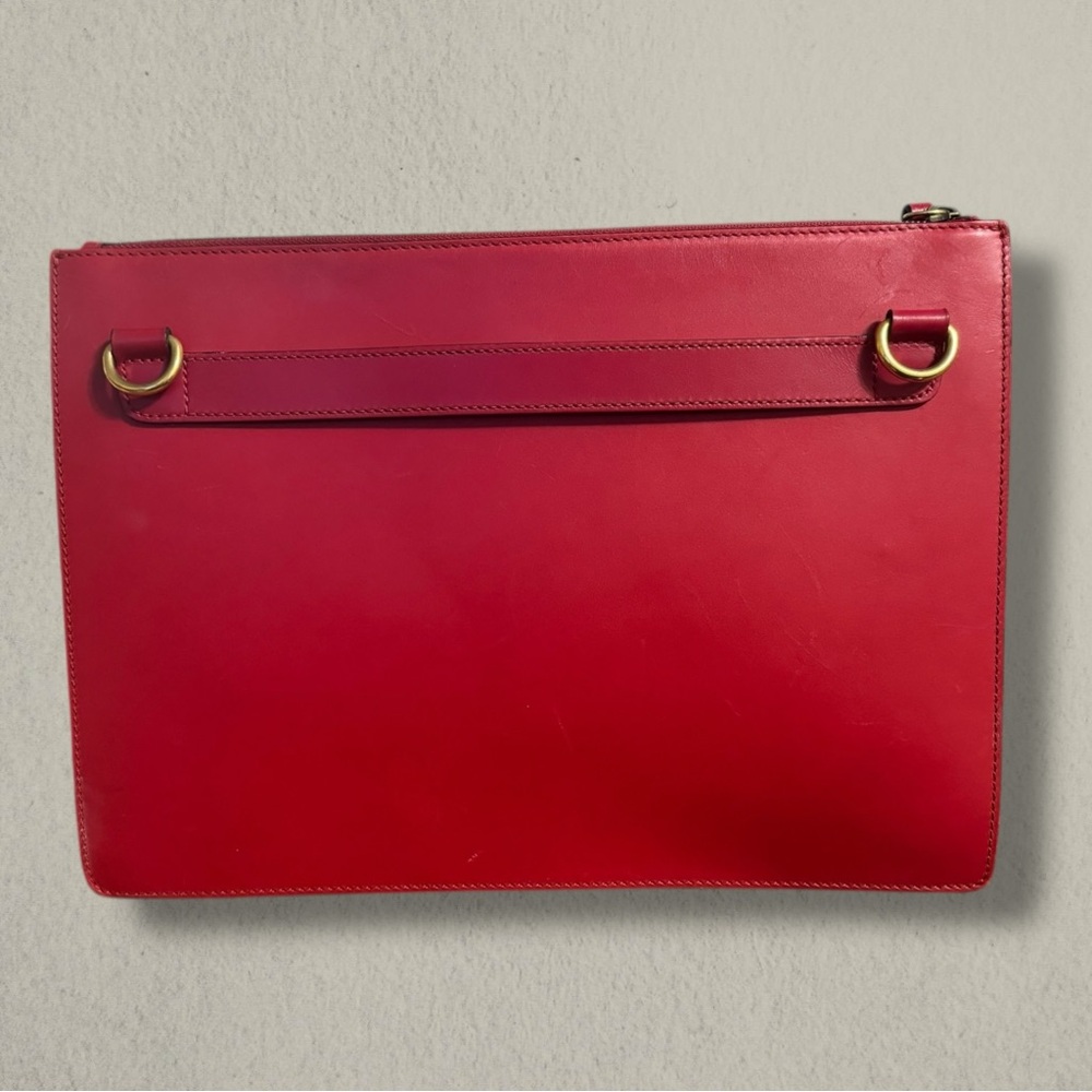 Gucci x GucciGhost Red Leather Diamond GG Large Messenger Bag Pouch 429004 - Picture 2 of 7